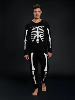 Sinsay - Piżama dwuczęściowa z motywem halloweenowym - czarny