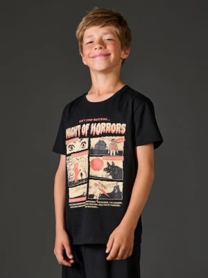 Sinsay - Piżama dwuczęściowa z motywem hallowenowym - czarny