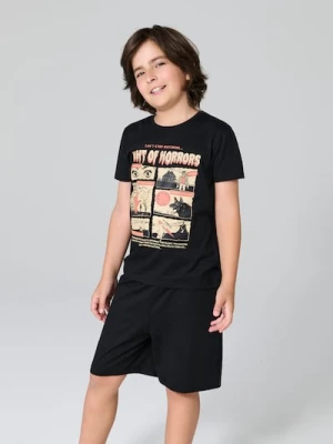 Sinsay - Piżama dwuczęściowa z motywem hallowenowym - czarny