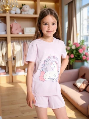 Sinsay - Piżama dwuczęściowa z motywem jednorożca - fioletowy