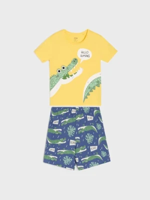 Sinsay - Piżama dwuczęściowa z motywem krokodyla - żółty