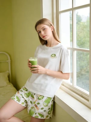 Sinsay - Piżama dwuczęściowa z motywem matchy - zielony