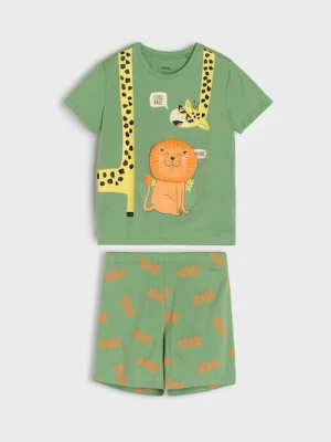 Sinsay - Piżama dwuczęściowa z motywem zwierzęcym - zielony