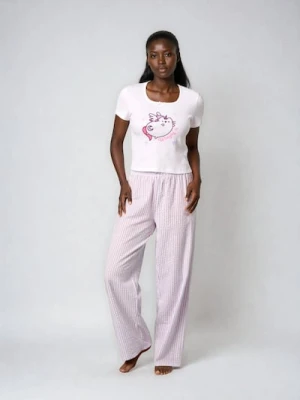 Sinsay - Piżama dwuczęściowa z nadrukiem Pusheen The Cat - biały