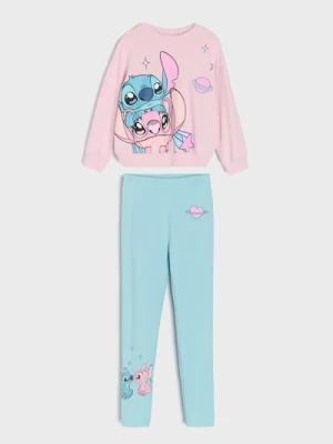 Sinsay - Piżama dwuczęściowa z nadrukiem Stitch - różowy