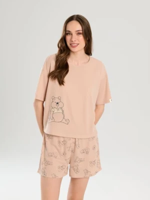 Sinsay - Piżama dwuczęściowa z nadrukiem Winnie the Pooh - beżowy