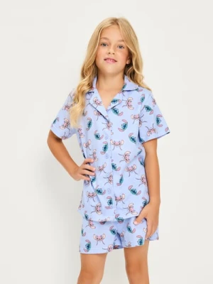 Sinsay - Piżama dwuczęściowa zapinana na guziki Stitch - błękitny