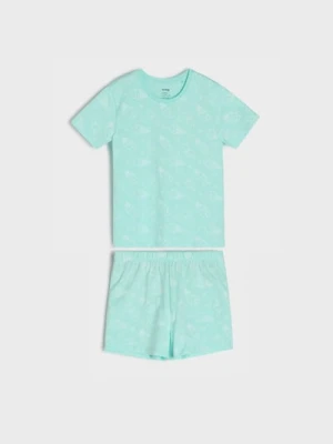 Sinsay - Piżama dwuczęściowa ze wzorem allover - zielony