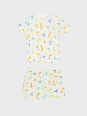 Sinsay - Piżama dwuczęściowa ze zwierzęcym motywem - biały