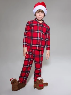 Sinsay - Piżama flanelowa w kratę - czerwony