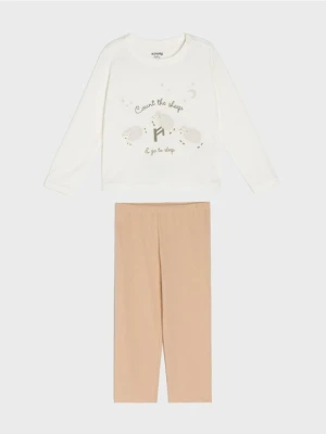 Sinsay - Piżama niemowlęca - kremowy