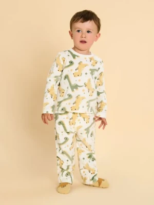 Sinsay - Piżama niemowlęca z motywem dinozaurów - kremowy