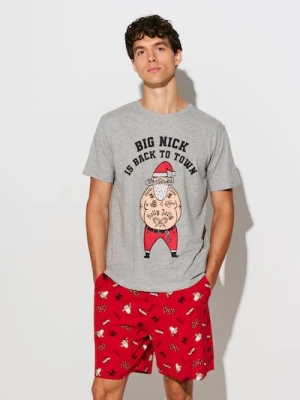 Sinsay - Piżama z domieszką wiskozy we wzór świąteczny - wielobarwny