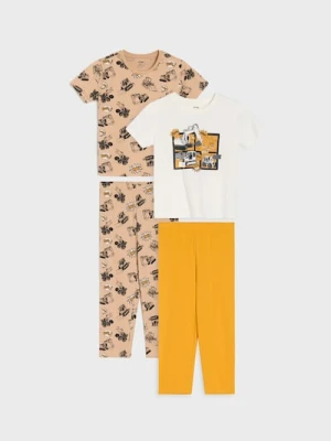 Sinsay - Piżamy dwuczęściowe 2 pack - kremowy