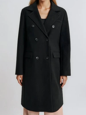 Sinsay - Płaszcz dwurzędowy - czarny