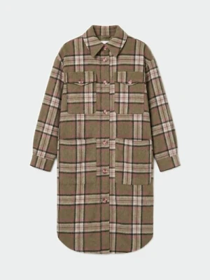 Sinsay - Płaszcz koszulowy z domieszką wełny - wielobarwny