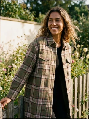 Sinsay - Płaszcz koszulowy z domieszką wełny - wielobarwny