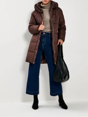 Sinsay - Płaszcz pikowany - brązowy