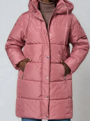 Sinsay - Płaszcz pikowany - różowy