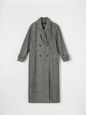 Sinsay - Płaszcz w jodełkę - szary