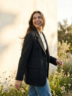 Sinsay - Płaszcz z domieszką wełny - szary