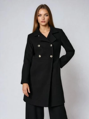 Sinsay - Płaszcz z guzikami ozdobnymi - czarny