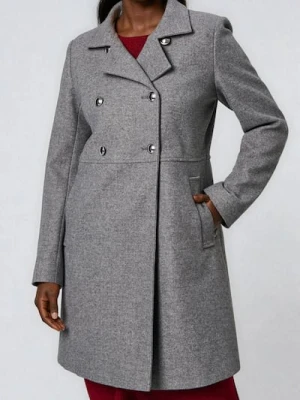 Sinsay - Płaszcz z guzikami ozdobnymi - szary