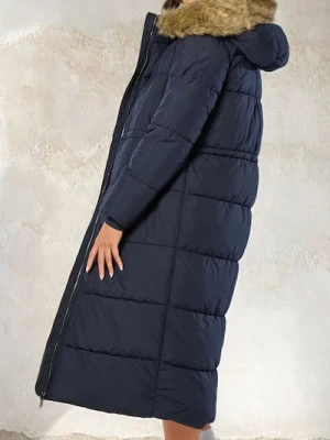 Sinsay - Płaszcz z kapturem - granatowy