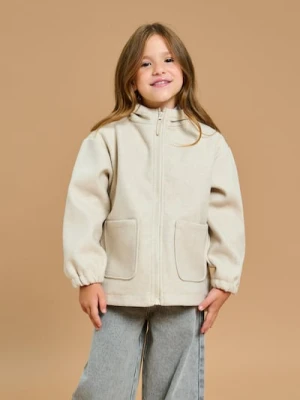 Sinsay - Płaszcz z kapturem - kremowy