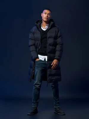 Sinsay - Płaszcz z kapturem - szary