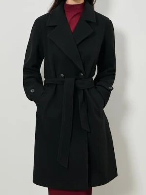 Sinsay - Płaszcz z paskiem - czarny