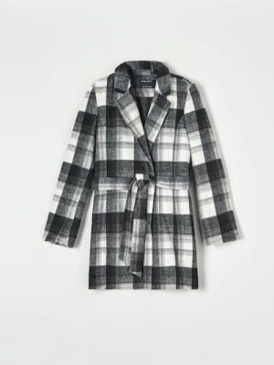 Sinsay - Płaszcz z paskiem - wielobarwny