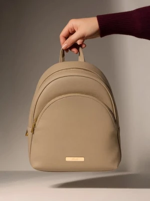 Sinsay - Plecak z imitacji skóry - beżowy