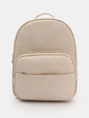 Sinsay - Plecak z imitacji skóry - beżowy