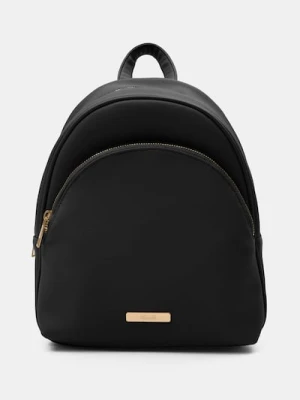 Sinsay - Plecak z imitacji skóry - czarny