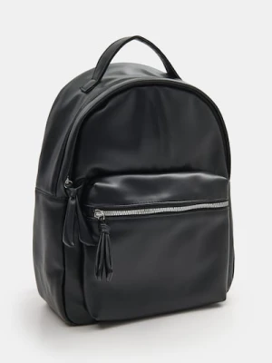 Sinsay - Plecak z imitacji skóry - czarny