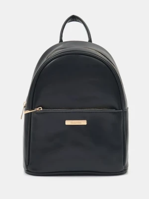 Sinsay - Plecak z imitacji skóry - czarny