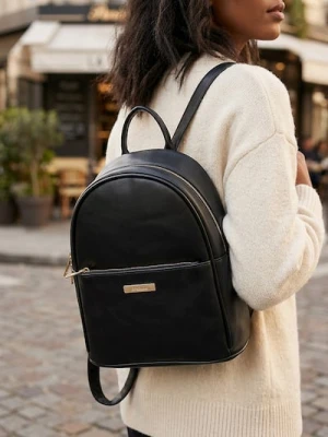 Sinsay - Plecak z imitacji skóry - czarny