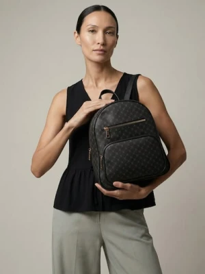 Sinsay - Plecak z imitacji skóry z monogramem - czarny