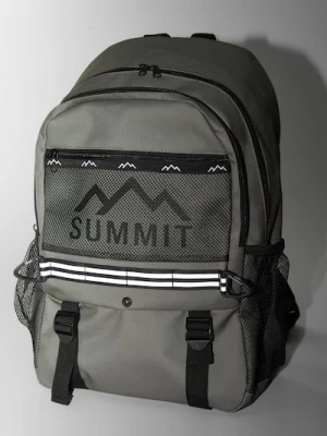 Sinsay - Plecak z kieszenią z siatki i motywem gór - khaki