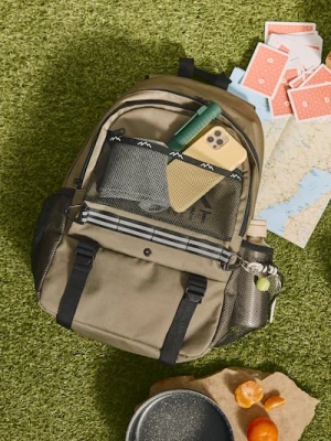 Sinsay - Plecak z kieszenią z siatki i motywem gór - khaki
