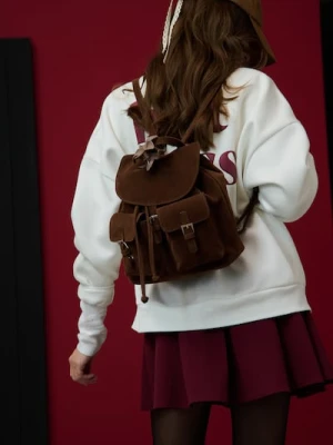 Sinsay - Plecak z klapą - brązowy