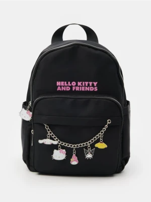 Sinsay - Plecak z łańcuszkiem i zawieszkami Hello Kitty - czarny