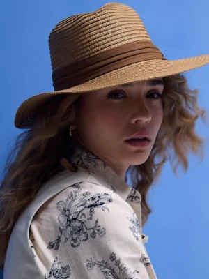 Sinsay - Pleciony kapelusz - beżowy