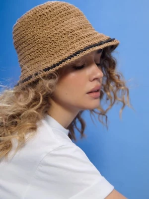 Sinsay - Pleciony kapelusz - beżowy