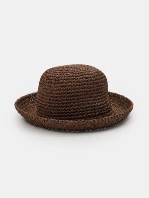 Sinsay - Pleciony kapelusz - brązowy