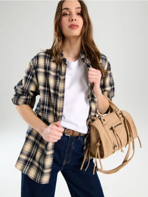 Sinsay - Pleciony pasek z imitacji skóry - brązowy