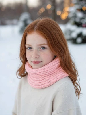 Sinsay - Pleciony szalik z kożuszkiem - różowy