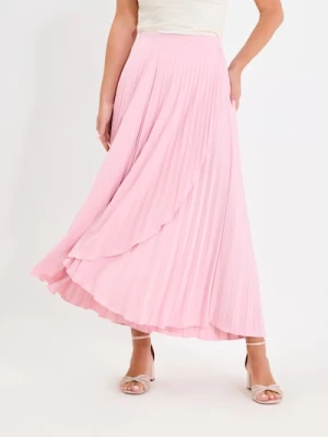 Sinsay - Plisowana spódnica midi - różowy