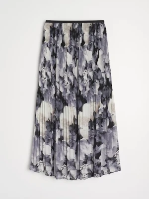 Sinsay - Plisowana spódnica midi ze wzorem - wielobarwny